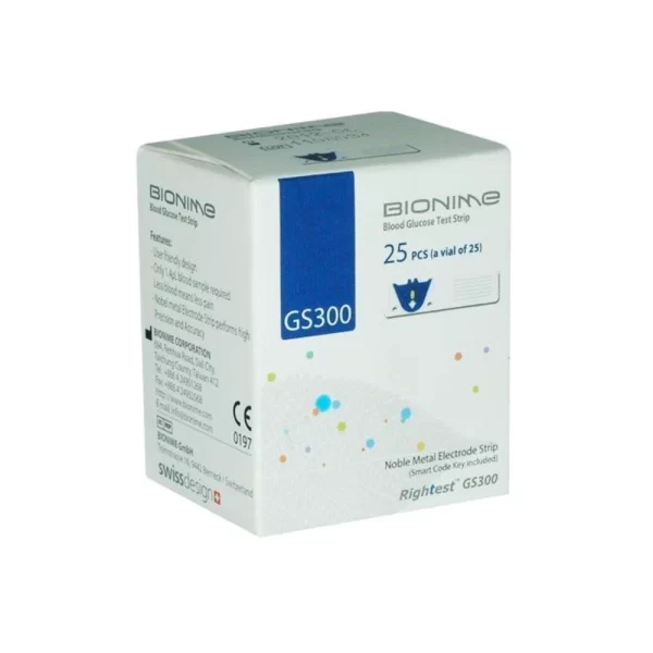 Bionime GS300 – Boîte de 25 Bandelettes Réactives