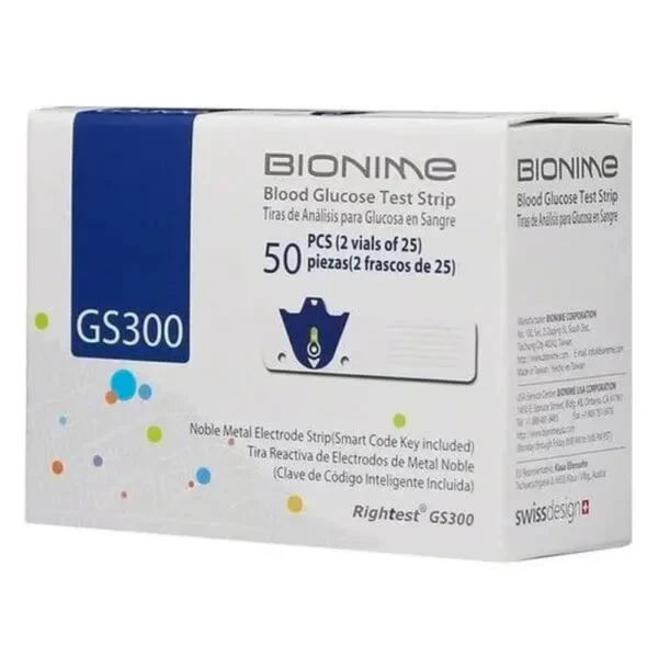 Bionime GS300 – Boîte de 50 Bandelettes Réactives