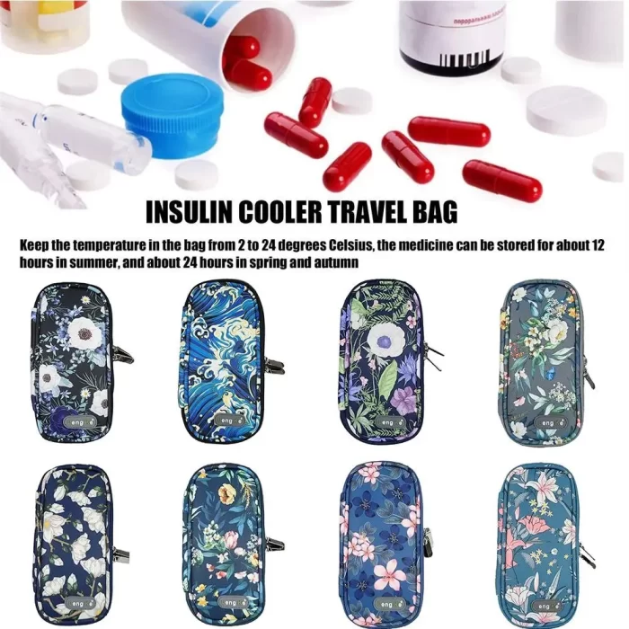 Floral Oxford Insulin Cooler Bag