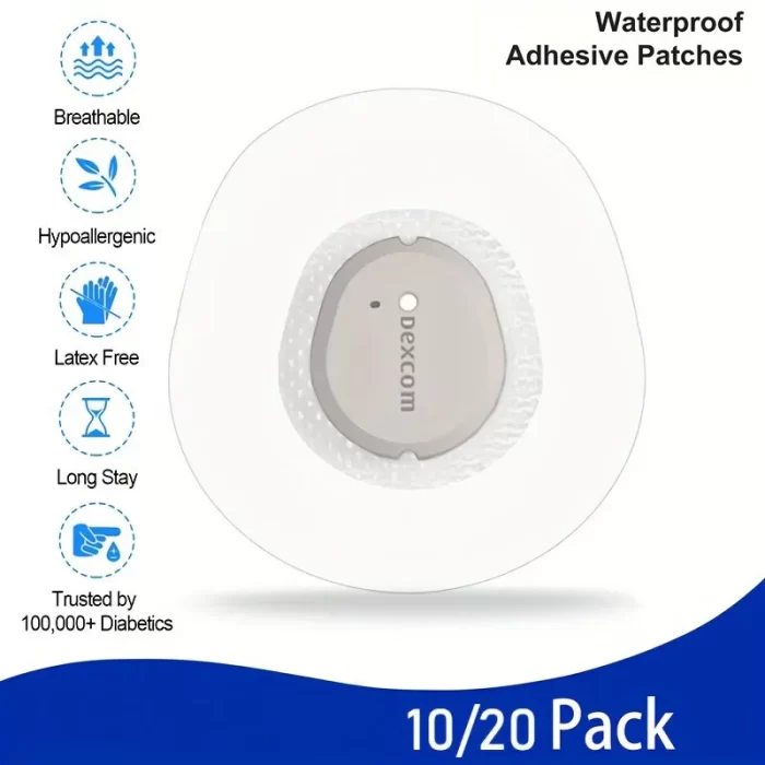 LifeBetic™ Dexcom G7 Patches – 20 Waterproof Transparent Overpatches (10-Day Hold)