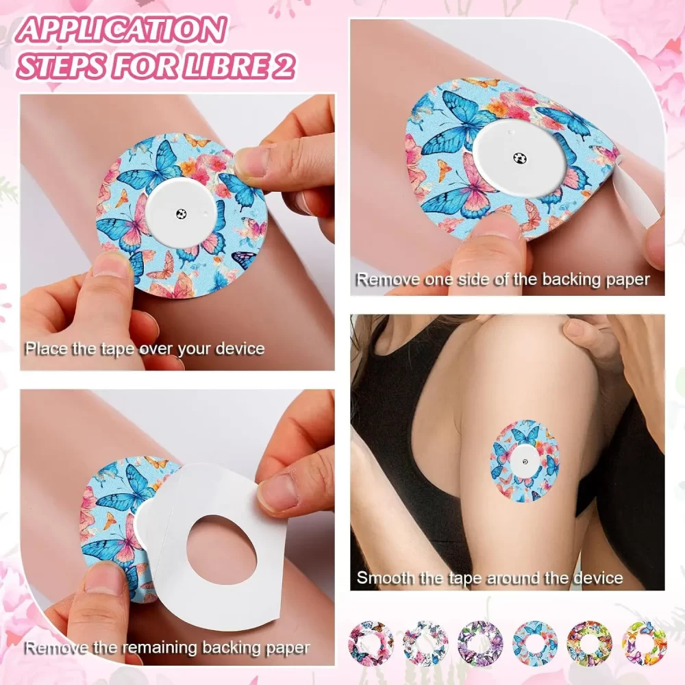 LifeBetic™ Libre 2/3 Sensor Patches – Waterproof Floral CGM Covers (10-Pack, Sweat-Resistant) - Image 6