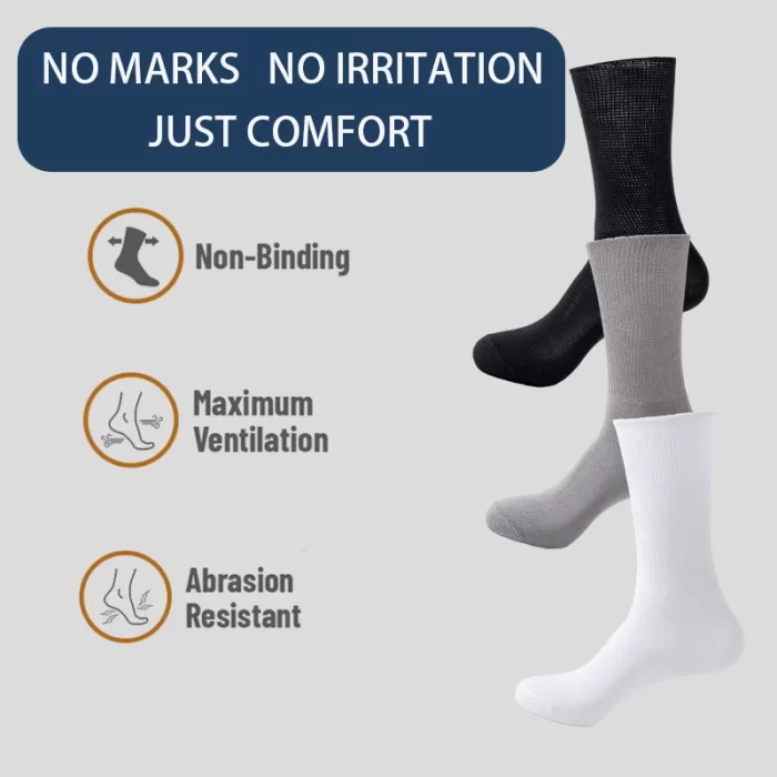 Diabetic Socks (6 Pairs) – Comfortable Non-Binding Socks
