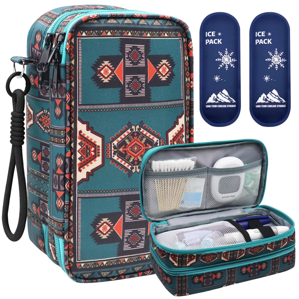 Insulin Cooler Bag with Ice Packs, Travel Medicine Organizer for Diabetes, Double Layer Storage Case - Image 4
