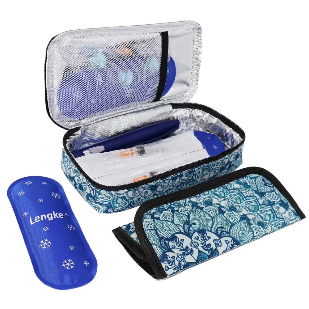 Large Portable Insulin Cooler Travel Bag - Lightweight, Boho Flower Print Durable Design for Outdoor Camping and Travel - Image 6
