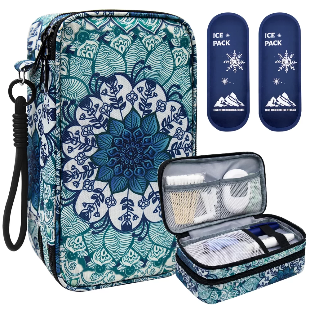 Insulin Cooler Bag with Ice Packs, Travel Medicine Organizer for Diabetes, Double Layer Storage Case - Image 5