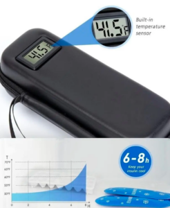 portable insulated travel organizer with temperature display