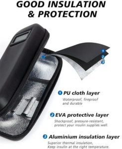 portable insulated travel organizer with temperature display