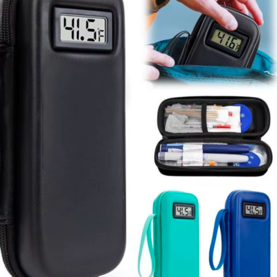 portable insulated travel organizer with temperature display