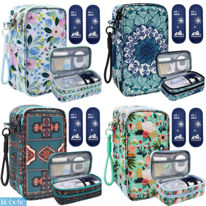 LIFEBETIC Insulated Travel Cooling Bag with Ice Packs