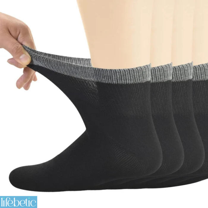 Men’s Bamboo Ankle Socks – Seamless Toe & Non-Binding Top – Large Size 10–13 (6 Pairs)