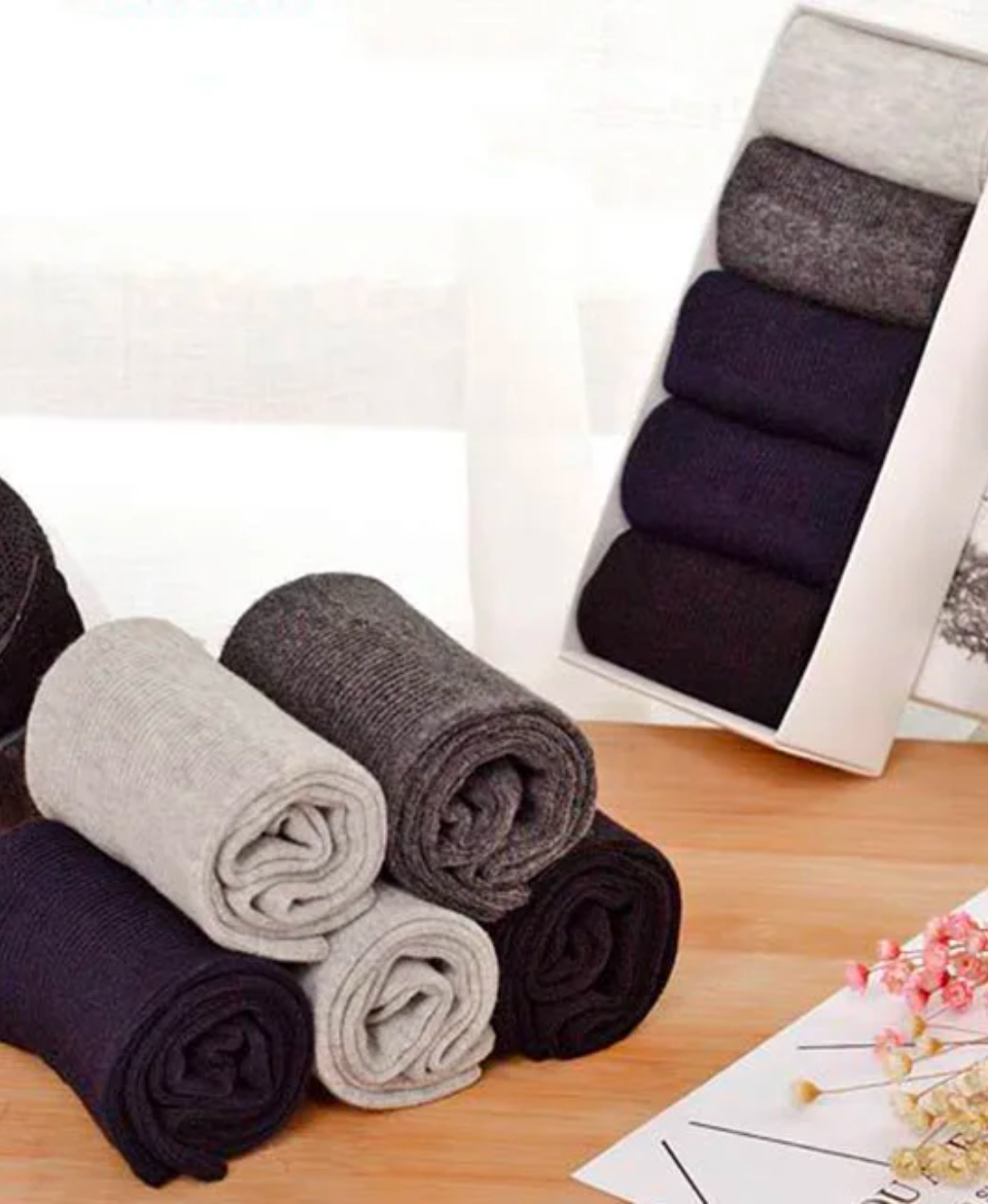men’s loose top socks – plus size comfort fit – breathable everyday socks (5 pairs)