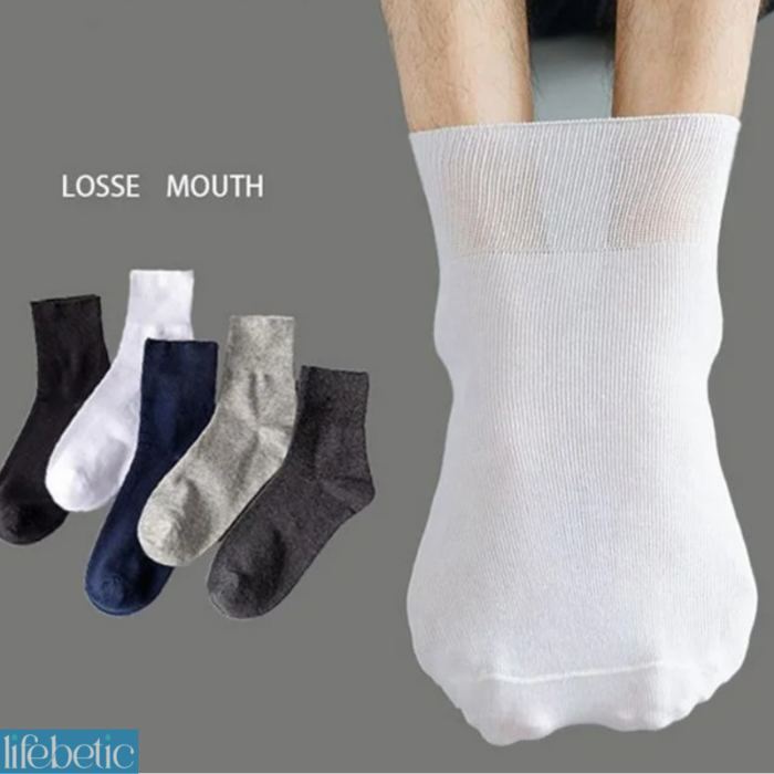 Men’s Loose Top Socks – Plus Size Comfort Fit – Breathable Everyday Socks (5 Pairs)