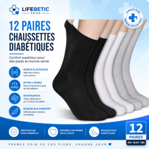 lifebetic comfortfit™ non binding diabetic socks – 12 pairs
