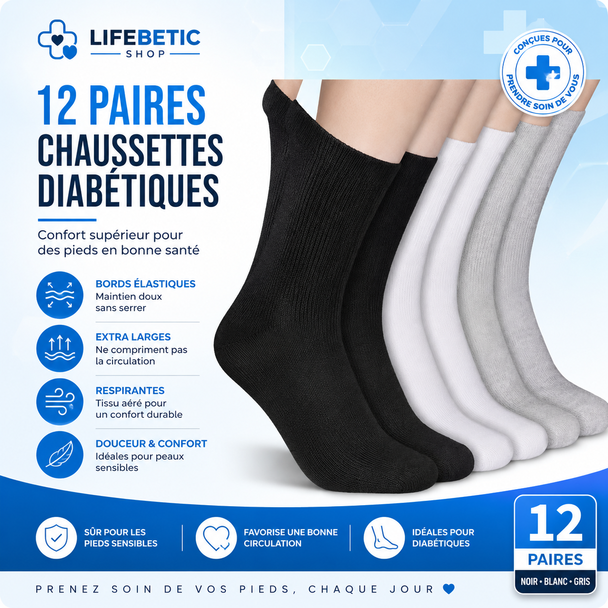 lifebetic comfortfit™ non binding diabetic socks – 12 pairs lifebetic comfortfit™ non binding diabetic socks – 12 pairs