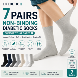 lifebetic comfortfit™ non binding diabetic socks – 7 pairs