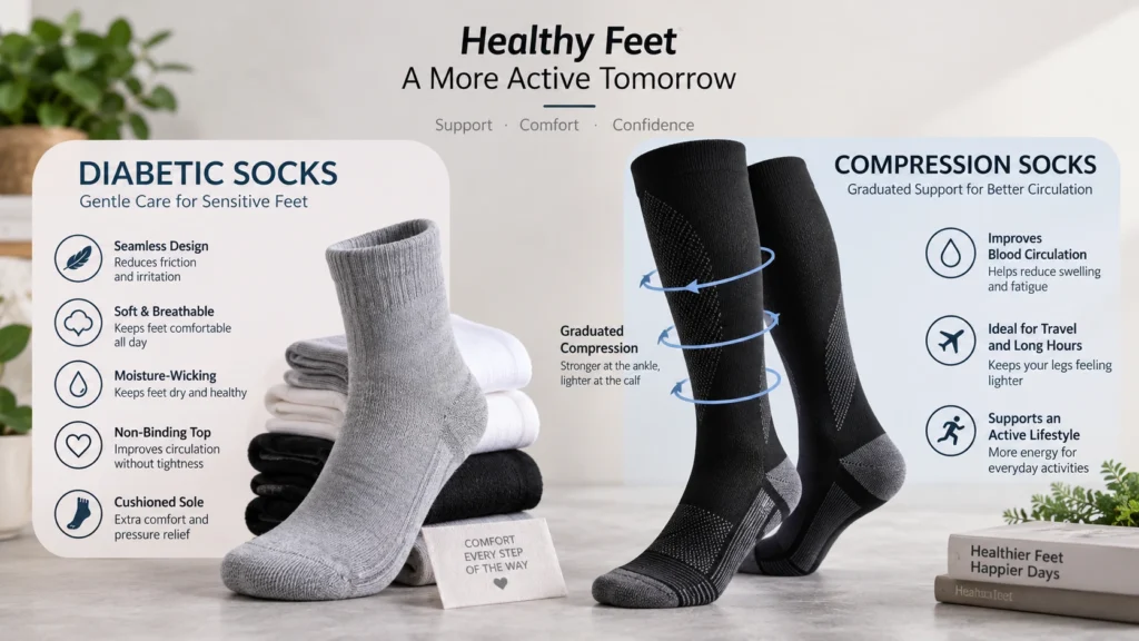 are diabetic socks the same as compression socks